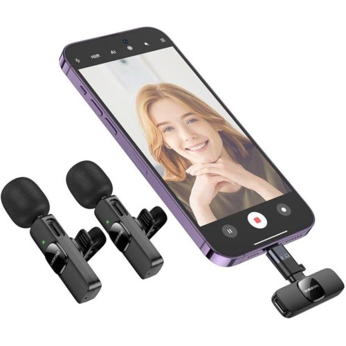 Бездротова мікрофонна система Borofone BFK15 Dual-mic, Lightning/ USB Type-C, Black (6941991117107)