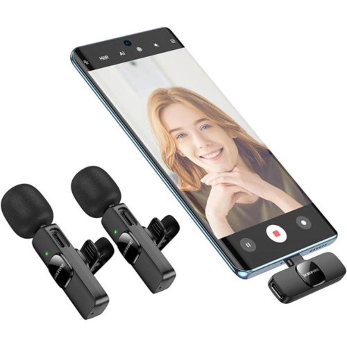 Бездротова мікрофонна система Borofone BFK15 Dual-mic, Lightning/ USB Type-C, Black (6941991117107)