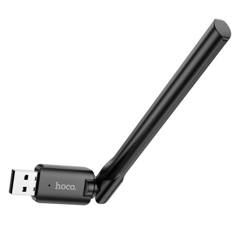 Wi-Fi адаптер Hoco HI32, Wi-Fi 4, USB, зовнішня антена, чорний (6942007640732)