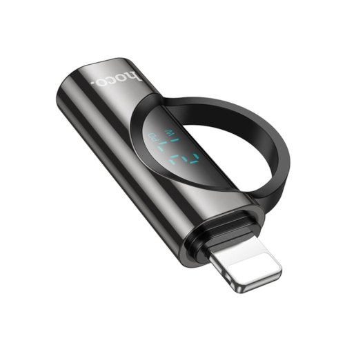 Адаптер (перехідник) Hoco UA32B, дисплей, Lightning (M) to USB Type-C (F), Black (6942007633444)