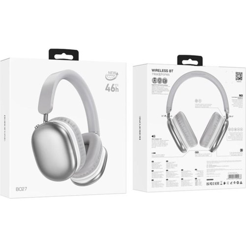 Навушники бездротові Borofone BO27 Rhyme, Silver (6941991109966)