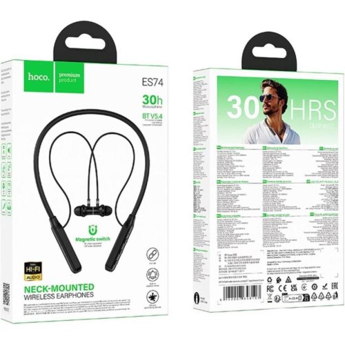 Навушники бездротові (гарнітура) Hoco ES70 Armour, Black (6942007611602)