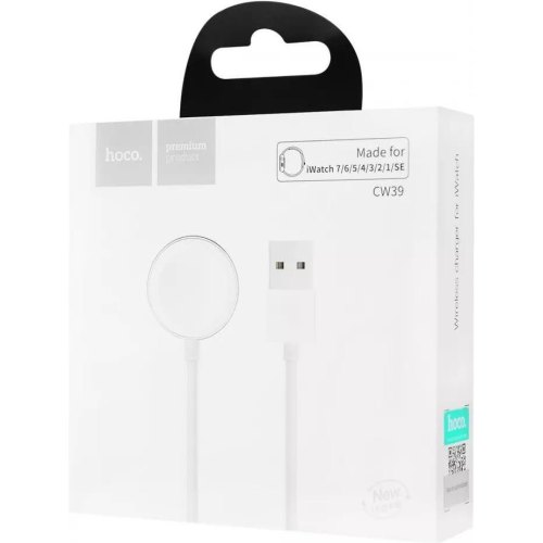 Бездротовий зарядний пристрій для смартгодинника Hoco CW39, White (6931474770646)