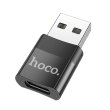 Адаптер (перехідник) Hoco UA17, USB (M) to USB Type-C (F), USB 2.0, Black (6931474762009)