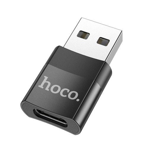 Адаптер (перехідник) Hoco UA17, USB (M) to USB Type-C (F), USB 2.0, Black (6931474762009)