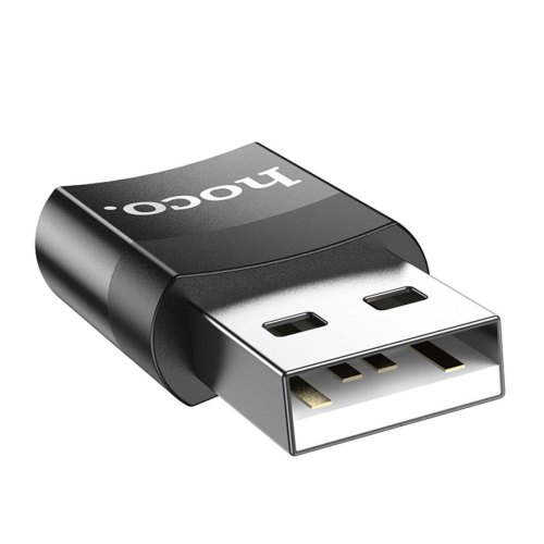 Адаптер (перехідник) Hoco UA17, USB (M) to USB Type-C (F), USB 2.0, Black (6931474762009)