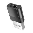 Адаптер (перехідник) Hoco UA17, USB (M) to USB Type-C (F), USB 2.0, Black (6931474762009)