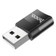Адаптер (перехідник) Hoco UA17, USB (M) to USB Type-C (F), USB 2.0, Black (6931474762009)