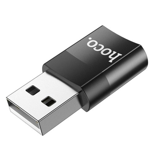 Адаптер (перехідник) Hoco UA17, USB (M) to USB Type-C (F), USB 2.0, Black (6931474762009)