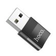 Адаптер (перехідник) Hoco UA17, USB (M) to USB Type-C (F), USB 2.0, Black (6931474762009)