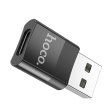Адаптер (перехідник) Hoco UA17, USB (M) to USB Type-C (F), USB 2.0, Black (6931474762009)