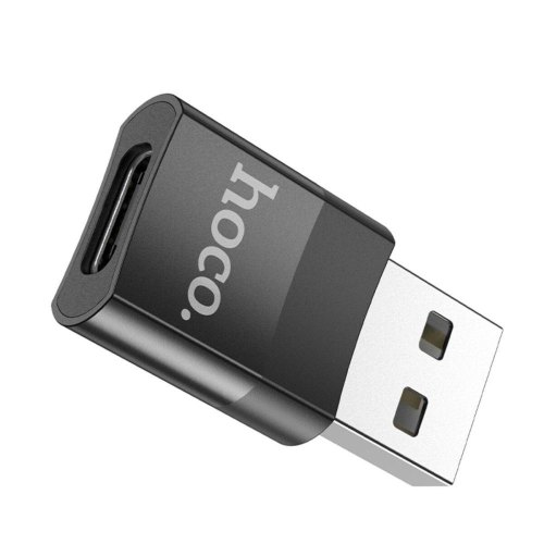 Адаптер (перехідник) Hoco UA17, USB (M) to USB Type-C (F), USB 2.0, Black (6931474762009)