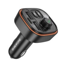 Автомобільний зарядний пристрій з FM-модулятором Borofone BC59 Heroic, Black (6941991117312)
