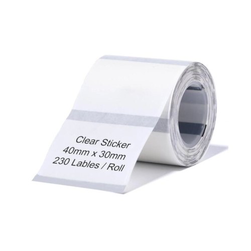 Етикетки для термопринтера Niimbot TT40, 230шт, для B1/B21/B3S, прозорі (A2G88318801)