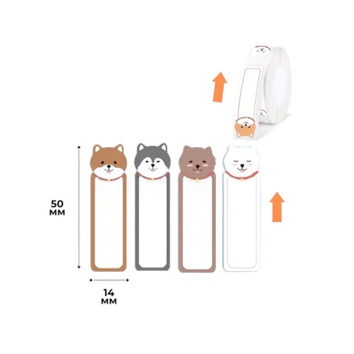 Етикетки для термопринтера Niimbot T14, 130шт, для D11/D110/D101/H1S, білі з малюнком (A2A68001101)