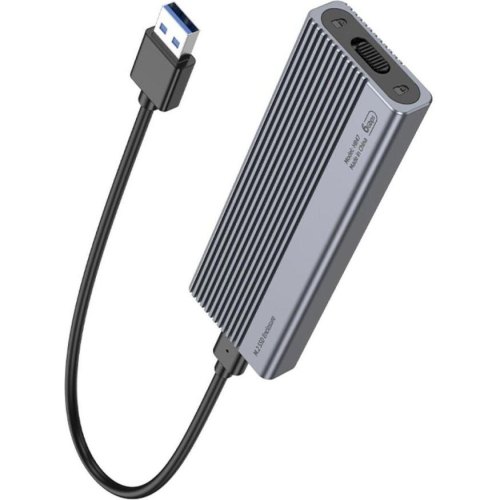 Зовнішня кишеня для накопичувача Hoco HB47, для M.2 SSD, USB 3.1, 6Gbps, Metal Gray (6942007632355)