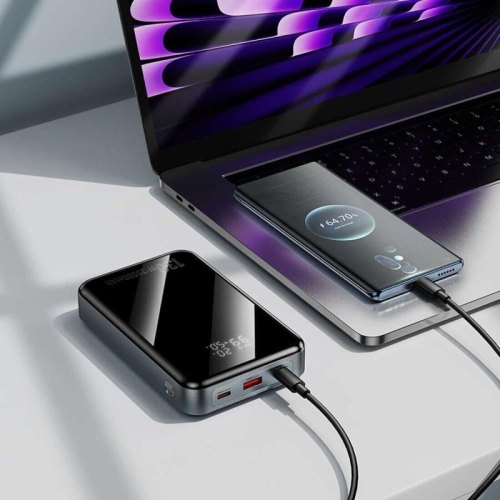 Зовнішній акумулятор Powerbank Hoco Q30A Fast charge, 20000mAh, 130W, Metal Gray (6942007634069)