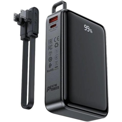 Зовнішній акумулятор Powerbank Acefast M14, 20000mAh, PD 20W, кабель, Black (6974316283966)