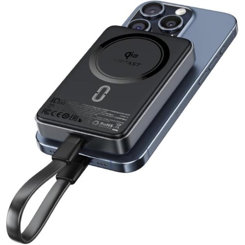 Зовнішній акумулятор Powerbank Acefast M11, 10000mAh, PD 30W, бездротова зарядка Qi2, Black (6974316282341)