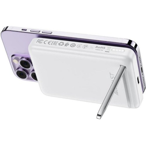 Зовнішній акумулятор Powerbank Acefast M6, 10000mAh, PD 20W, бездротова зарядка, White (AFM6W)