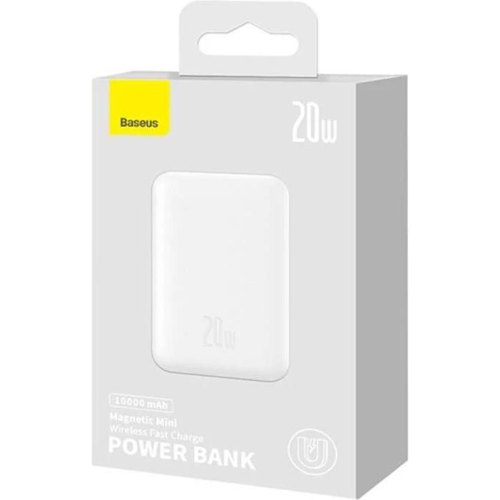 Зовнішній акумулятор Powerbank Baseus Magnetic Mini Wireless Fast Charge, 10000mAh, 20W, White (PPCX070002)
