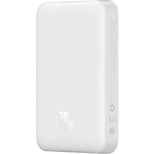 Зовнішній акумулятор Powerbank Baseus Magnetic Mini Wireless Fast Charge, 10000mAh, 20W, White (PPCX070002)