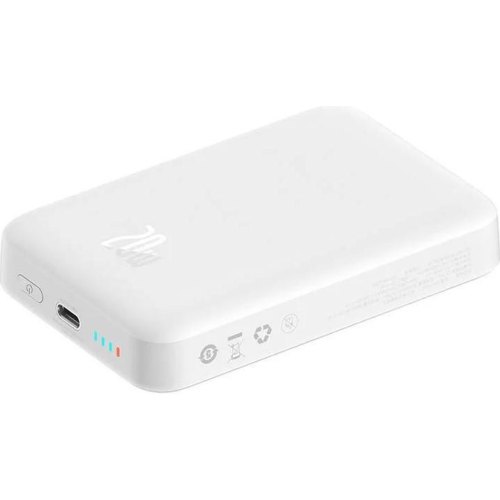 Зовнішній акумулятор Powerbank Baseus Magnetic Mini Wireless Fast Charge, 10000mAh, 20W, White (PPCX070002)