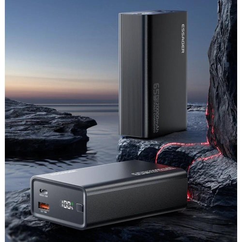 Зовнішній акумулятор Powerbank Essager, 20000mAh, 65W, Black (EDY65-LD01-Z)