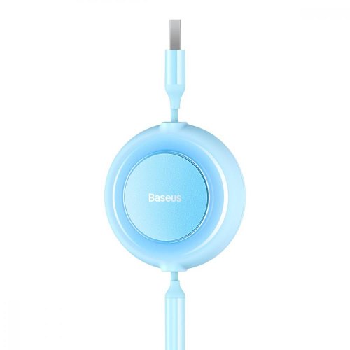 Кабель Baseus Bright Mirror 2 Series Retractable 3-in-1, USB Type-A to Micro USB/Lightning/USB Type-C, 3.5A, 1.1м, Sky Blue (CAMJ010017)