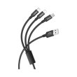 Кабель Hoco X14 3-in-1, USB Type-A to Lightning/Micro USB/USB Type-C, Black (6931474719157)