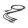 Кабель Hoco X14 3-in-1, USB Type-A to Lightning/Micro USB/USB Type-C, Black (6931474719157)