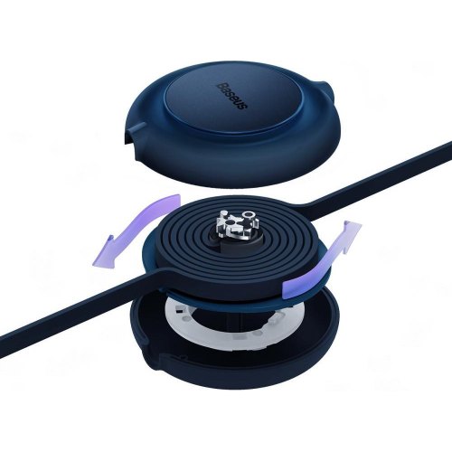 Кабель Baseus Bright Mirror 2 Series Retractable 3-in-1, USB Type-A to Micro USB/Lightning/USB Type-C, 3.5A, 1.1м, Blue (CAMJ010003)