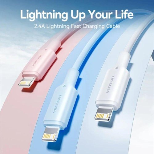 Кабель Vention, USB 2.0 Type-A to Lightning, 2.4A, 1м, White (LAMWF)
