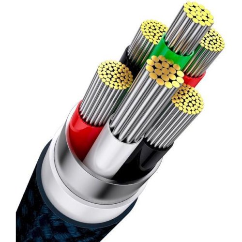 Кабель Baseus Flash Series II One-for-three Fast Charging Data Cable, USB Type-A to Micro USB/Lightning/USB Type-C, 100W, 1.2м, Blue (CASS030003)