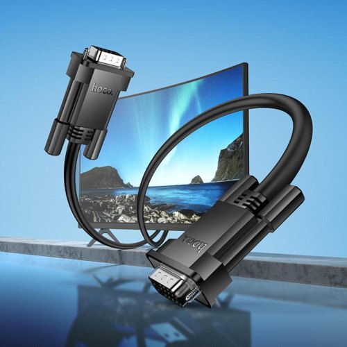 Кабель Hoco US11, VGA (M) to VGA (M) HD, 1м, Black (6942007628204)