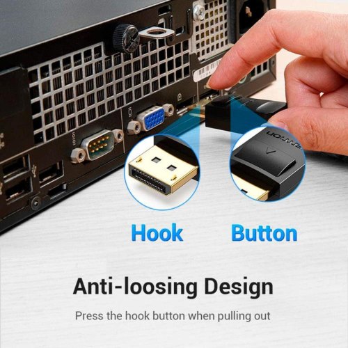 Кабель Vention, DisplayPort to DVI, 2м, Black (HAFBH)