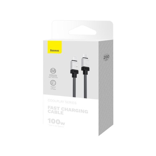 Кабель Baseus CoolPlay Series Fast Charging Cable, USB Type-C to USB Type-C, 100W, 2м, Black (CAKW000301)