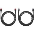 Кабель Baseus Cafule Charging Cable, USB Type-C to USB Type-C, 100W, 1м, 2pcs, Red-Black/Grey-Black (P10318306003-00)