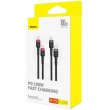 Кабель Baseus Cafule Charging Cable, USB Type-C to USB Type-C, 100W, 1м, 2pcs, Red-Black/Grey-Black (P10318306003-00)