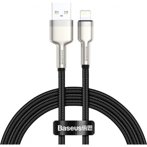 Кабель Baseus Cafule Series Metal Data Cable, USB Type-A to Lightning, 2.4A, 2м, Black (CALJK-B01)