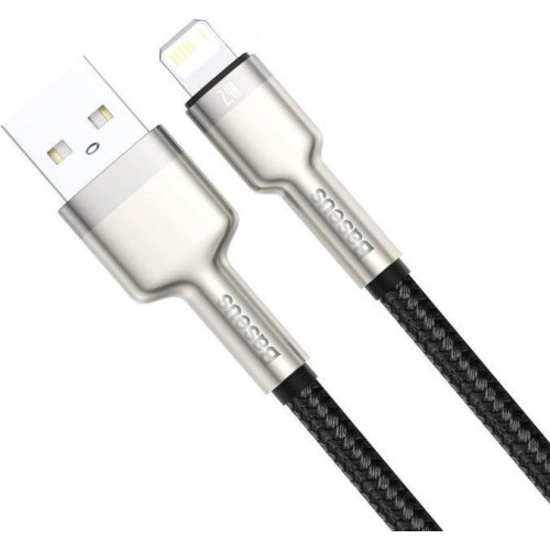 Кабель Baseus Cafule Series Metal Data Cable, USB Type-A to Lightning, 2.4A, 2м, Black (CALJK-B01)