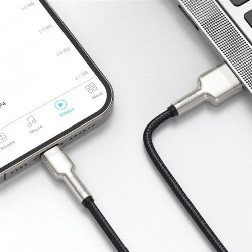 Кабель Baseus Cafule Series Metal Data Cable, USB Type-A to Lightning, 2.4A, 2м, Black (CALJK-B01)