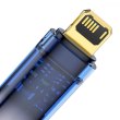 Кабель Baseus Explorer Series Auto Power-Off Fast Charging Data Cable, USB Type-A to Lightning, 2.4A, 2м, Blue (CATS000503)
