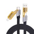 Кабель WUW X207, USB Type-A/USB Type-C to USB Type-C/Lightning, 65W, Black (6972573336524)