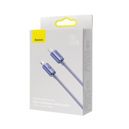 Кабель Baseus Crystal Shine Series Fast Charging Data Cable, USB Type-C to Lightning, 20W, 2м, Purple (CAJY000305)