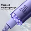 Кабель Baseus Crystal Shine Series Fast Charging Data Cable, USB Type-C to Lightning, 20W, 2м, Purple (CAJY000305)