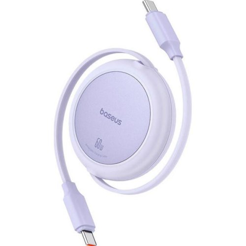 Кабель Baseus Free2Pull Mini Charging Cable, USB Type-C to USB Type-C, 60W, 1м, Nebula Purple (P10364500511-01)