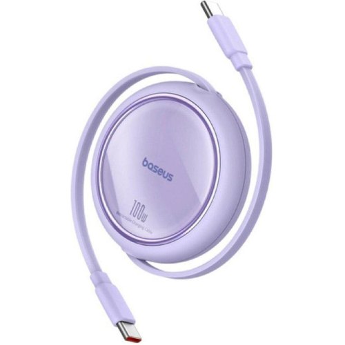 Кабель Baseus Free2Draw Mini Retractable Charging Cable, USB Type-C to USB Type-C, 100W, 1м, Nebula Purple (P10364500511-00)