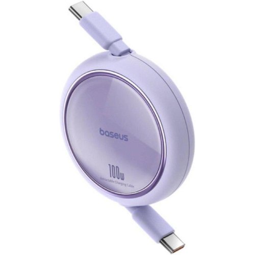 Кабель Baseus Free2Draw Mini Retractable Charging Cable, USB Type-C to USB Type-C, 100W, 1м, Nebula Purple (P10364500511-00)