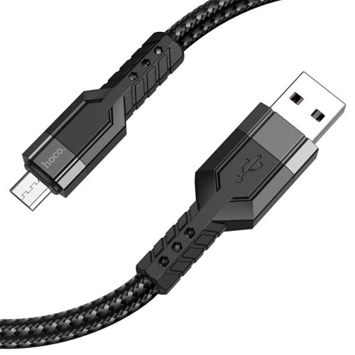 Кабель Hoco U110, USB Type-A to Micro USB, 2.4A, 1.2м, Black (6931474770585)